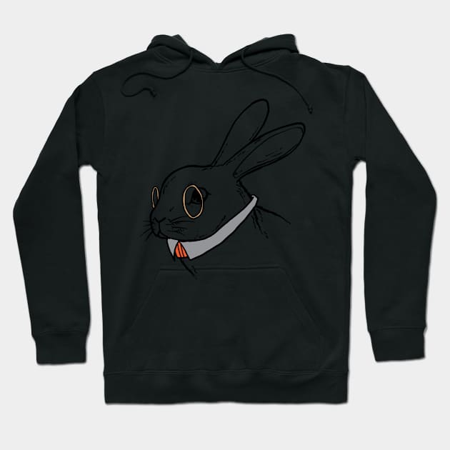 Rabbit Clipart Rabbit Line Art Bunny Wearing Business Attire Hoodie by StacysCellar